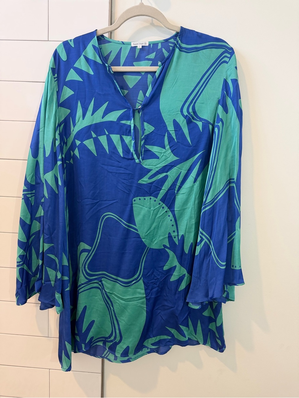 Poupette St. Barth Blue & Teal Abstract Print Tunic